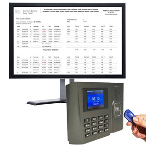 Proximity Time Clock | GeoProx 100NT | Proximity RFID tag or badge | Accurate and Reliable Software, 90 days FREE Support. 4 pay rates. No subscriptions. Includes 25 free tags or badges.