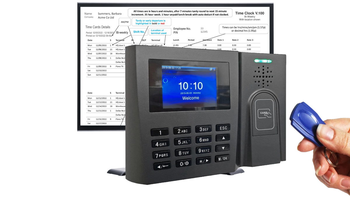Time clock Proximity RFID time recorder GeoProx 100NT – Time