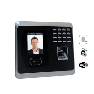 Geoface F 200 WIFI & TCP/IP | Face recognition, Finger, Proximity & PIN | Accurate, reliable, Inc Vacation & Sickness, Payroll Export, Live Attendance Dashboards. 90 days FREE Support. NO SUBSCRIPTION.