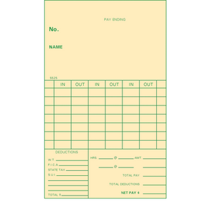 TOPS 1271 Time Cards (Pack of 1000's)