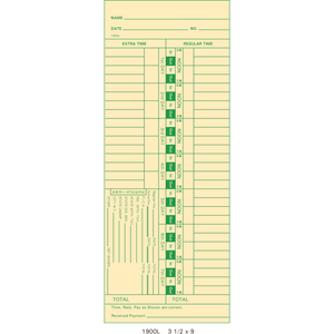 1900L Time Cards (Pack of 1000's)