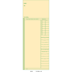 222 Time Cards (Packs of 1000's)