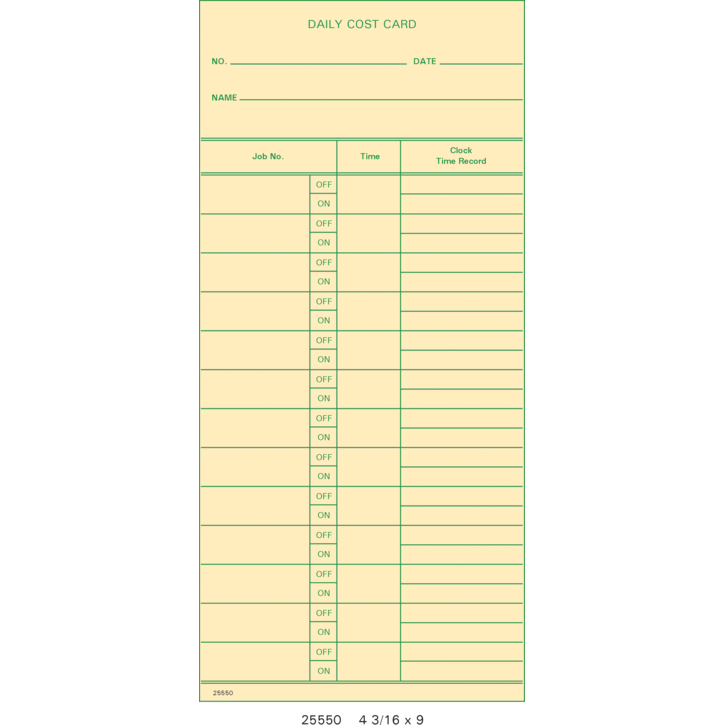 Simplex 19509508 Time Cards (Pack of 1000's) Time Systems Inc