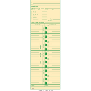 3200 Time Cards (Pack of 1000's)