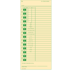 35100-10 Time Cards (Pack of 1000's)