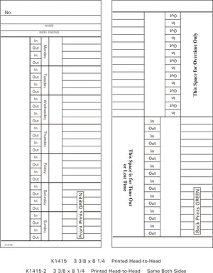 K1415-2 Time Cards (Pack of 1000's)