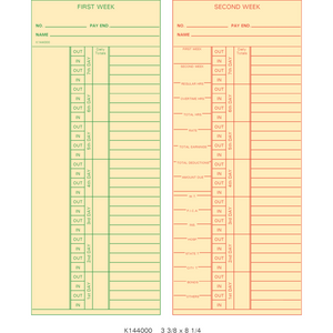 K144000 Time Cards (Pack of 1000's)