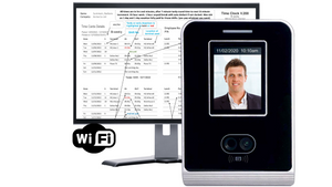 Time Clock Face | Geoface 200 WIFI | Accurate, reliable, Inc Vacation & Sickness, FREE Payroll Export, Live Attendance Dashboards. 90 days FREE Support. NO SUBSCRIPTION.