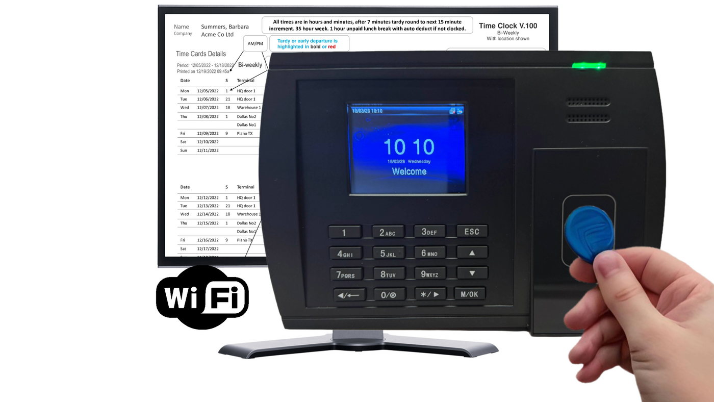 北欧メロハー◆FINGERPRINTS/TIME IS ALL WE NEED Time clock Proximity RFID time recorder Wifi GeoProx 110NT – Time