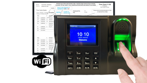 GeoTime 100 Wifi, Time Clock Recorder, Biometric fingerprint. Accurate and Reliable Solution with FREE Export to payroll. 90 days FREE Support. NO SUBSCRIPTIONS. 1 year warranty.