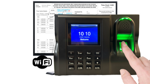 Biometric Time Clock | Fingerprint | Geotime 200 WIFI With Vacation and Sickness Module. FREE Export to payroll. 90 days FREE Support. No monthly fees. You own it. 1 year warranty.