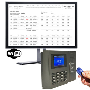 Proximity Time Clock | GeoProx 110NT Wifi | RFID  tag or badge | Accurate and Reliable Software, 90 days FREE Support. 1 year warranty. 4 pay rates. NO SUBSCRIPTIONS. Includes 25 free tags or badges.