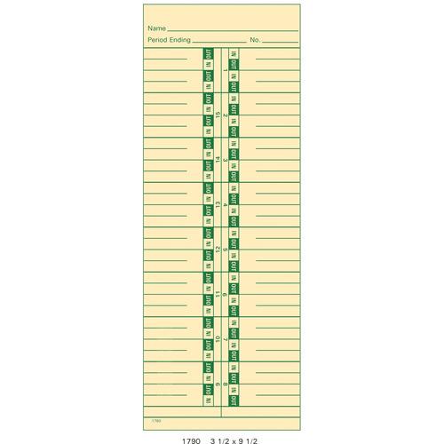 1790 Time Cards (Pack of 1000's)