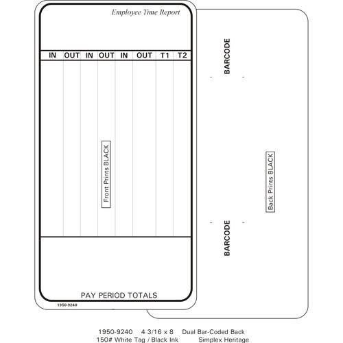 Simplex 1950-9240 Time Cards (Pack of 1000's)