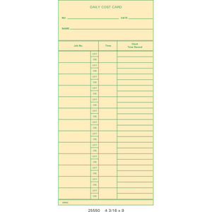 Simplex 1950-9508 Time Cards (Pack of 1000's)