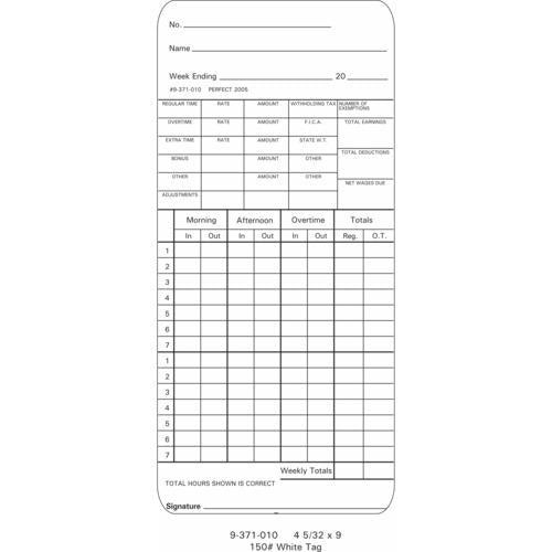 9-371-010 Time Cards (Pack of 1000's)