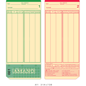 A11P Time Cards 000-249 (Pack of 2000, 8 sets of 250)