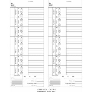 AMA 5200-2 Time Cards (Pack of 1000's)