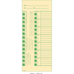 Form E Time Cards (Pack of 1000's)