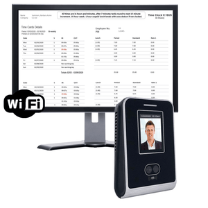 Geoface 10+ WIFI Time Clock Recorder | Facial Recognition | FREE Payroll Export, FREE Live Attendance dashboards. 90 days FREE Support. NO SUBSCRIPTIONS.