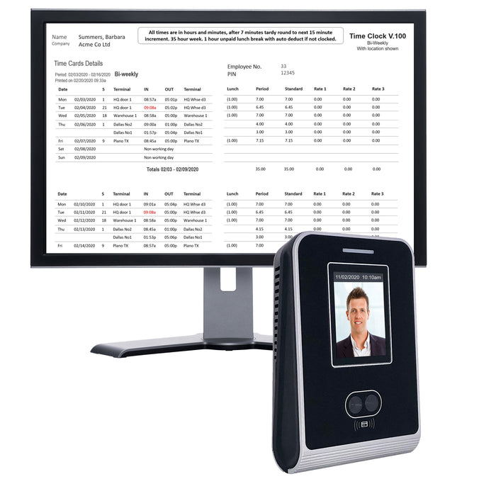 Face Recognition time clock | Geoface 100 | |Accurate and reliable | FREE Payroll Export, FREE Live Attendance dashboards. 90 days FREE Support. 1 Year warranty | NO SUBSCRIPTIONS.