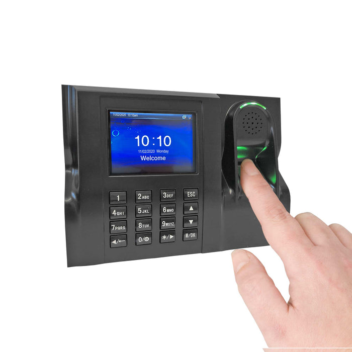 Fingerprint Time Clock | Geotime 10 TCP/IP | Biometric time recorder | Eliminates 'buddy punching'. Accurate and Reliable software, FREE Export to payroll. No subscriptions. You own the software. 1 year warranty. 90 days FREE Support.