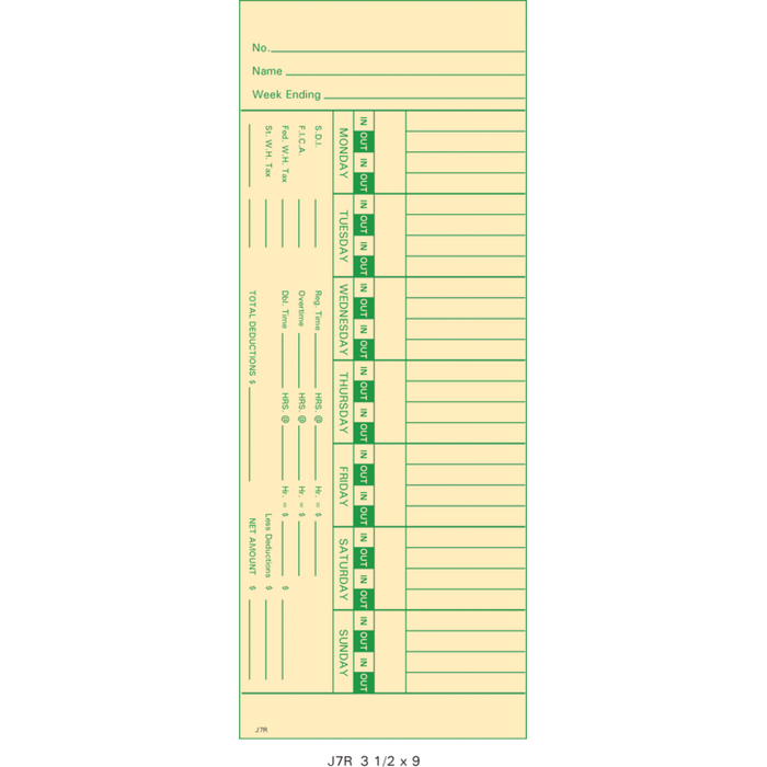 Time clock cards – Time Systems Inc