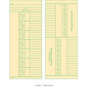 TOPS 1260 Time Cards (Pack of 1000's)
