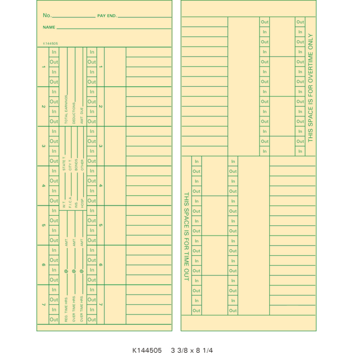 Simplex 1950-9307 Time Cards (Pack of 1000's)