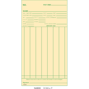 N4600 Time Cards (Pack of 1000's)